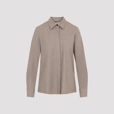 Max Mara Tebaide Foule Of Wool Shirt In Sand