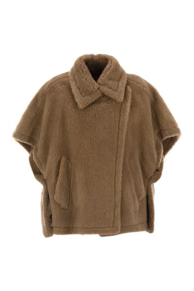Max Mara Tebe - Teddy Fabric Cape In Brown