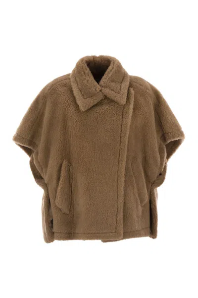 Max Mara Tebe - Teddy Fabric Cape In Brown