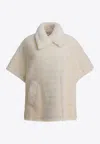 Max Mara Tebe Alpaca Wool Short Coat In Neutral