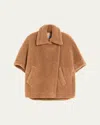 Max Mara Silk Base Camel Hair Wrap Jacket In Camel