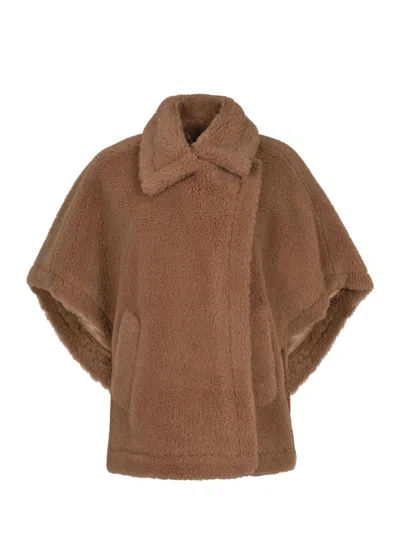 Max Mara "tebe" Cape In Brown