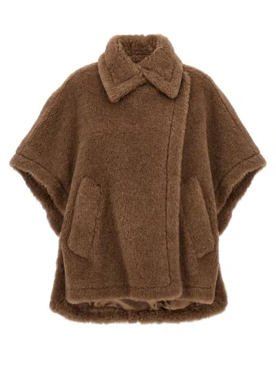 Max Mara Tebe Cape In Brown