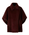 Max Mara Tebe Faux Fur Short-sleeved Coat In Brown