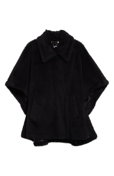 Max Mara Tebe Teddy Bear Cape In Black