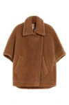 Max Mara Camel-coloured Cape In Teddy Fabric In Camel