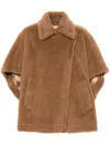 Max Mara Camel-coloured Cape In Teddy Fabric In Brown