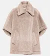 Max Mara Tebe Teddy Cape In Gray