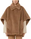 Max Mara Tebe Teddy Cape In Multi
