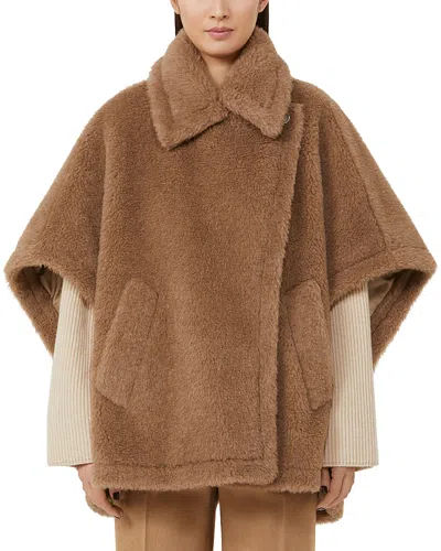Max Mara Tebe Teddy Cape In Multi