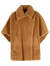 Max Mara Teddy Fabric Cape Scarves And Foulards Beige In Brown