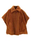 Max Mara Tebe Wool Cape In Brown