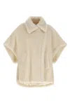Max Mara Alpaca And Wool Cape Coats White In White