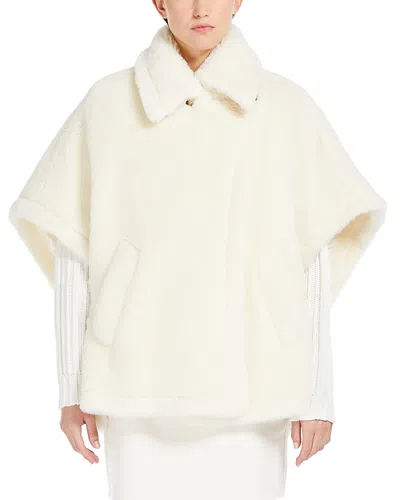 Max Mara Tebe1 Faux Fur Poncho Jacket In Neutral