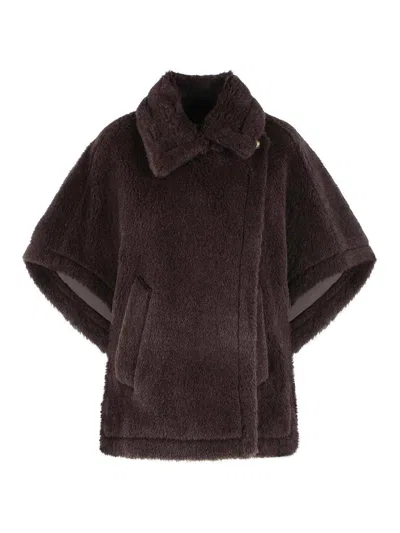 Max Mara Tebe1 Teddy Cape Of Alpaca And Brown Wool