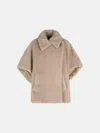 Max Mara 'tebe1' Teddy Cape Of Beige Alpaca Blend In Sand
