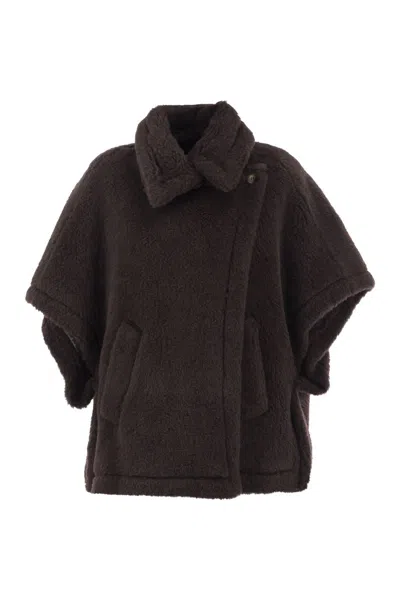 Max Mara Tebe1 - Teddy Fabric Cape In Black