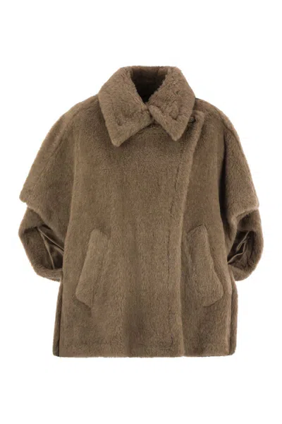 Max Mara Tebe4 - Teddy Fabric Cape In Brown
