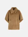 Max Mara 'tebe4' Teddy Cape Of Brown Alpaca Blend In Brown