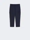 Max Mara Tech Wool Trousers In Blue