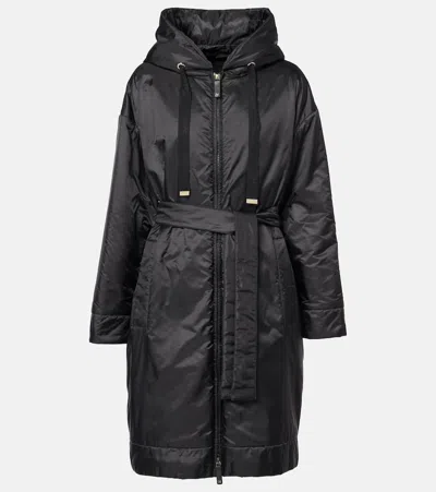 Max Mara Technical Canvas Parka In Black