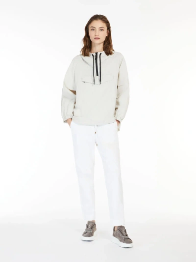 Max Mara Technical Canvas Sweatshirt In Stone