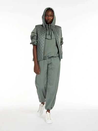 Max Mara Technical Canvas Trousers In Green