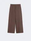 Max Mara Technical Cotton Palazzo Trousers In Brown