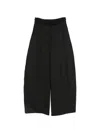 Max Mara Technical Cotton T-shirt Trousers With Elasticated Drawstring Waist In Black
