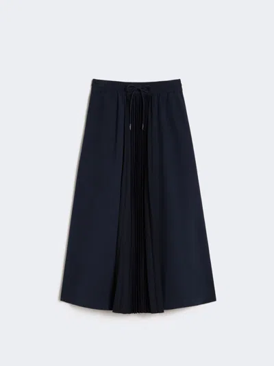 Max Mara Technical Fabric And Jersey Skirt In Blue