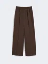 Max Mara Technical Gabardine Wool Trousers‎‎ In Brown