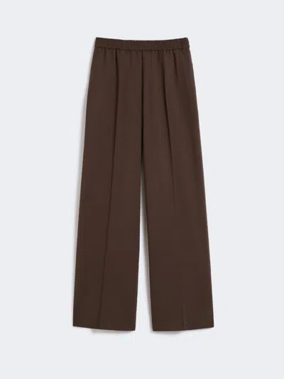 Max Mara Technical Gabardine Wool Trousers‎‎ In Brown