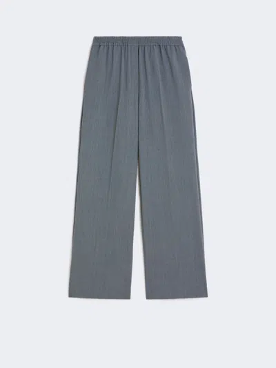 Max Mara Technical Gabardine Wool Trousers‎‎ In Gray
