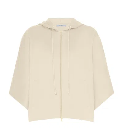 Max Mara Technical Jersey Cropped Hoodie In Grey
