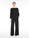 Max Mara Technical Jersey Flared Blouse In Black