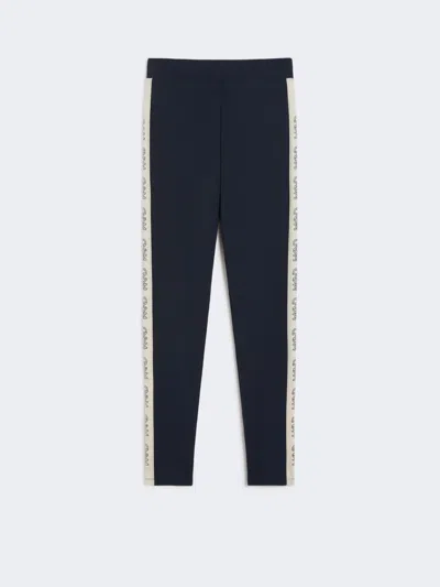 Max Mara Technical Jersey Leggings In Blue