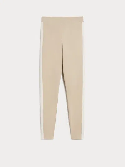 Max Mara Technical Jersey Leggings In Neutral