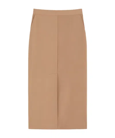Max Mara Technical Jersey Pencil Skirt In Neutral