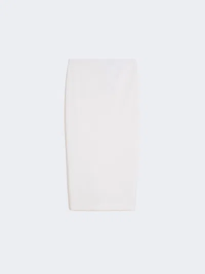 Max Mara Technical Jersey Pencil Skirt In White