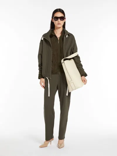 Max Mara Technical Jersey Trousers In Brown