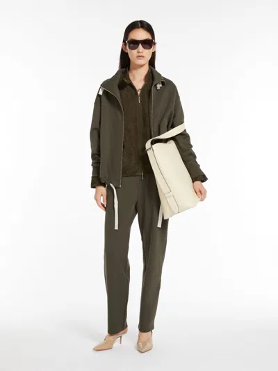 Max Mara Technical Jersey Trousers In Mud