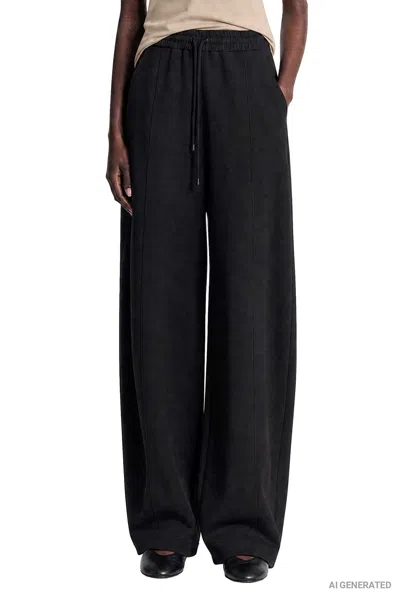 Max Mara Technical Jersey Wide Pants In Black