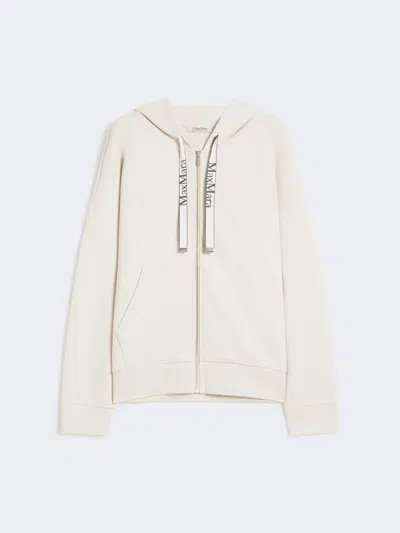 Max Mara Technical Jersey Zip-up Sweatshirt In Neutral