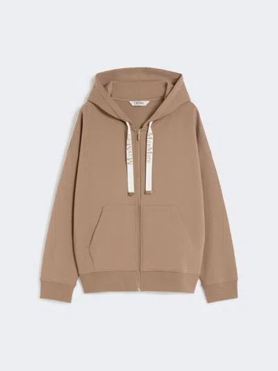 Max Mara Technical Jersey Zip-up Sweatshirt In Neutral