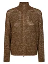 Max Mara Technical Jersey Zip-up Sweatshirt In Brown