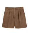Max Mara Technical Mesh Shorts In Brown