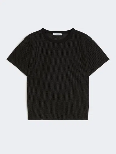 Max Mara Technical-mesh T-shirt In Black