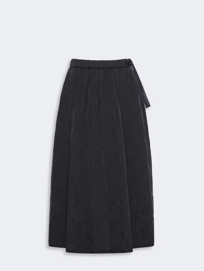 Max Mara Technical Plain-weave Fabric Flared Skirt In Black