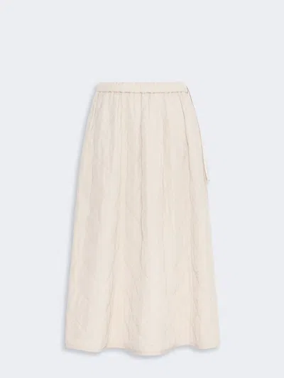 Max Mara Technical Plain-weave Fabric Flared Skirt In Ivory