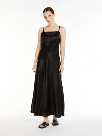 Max Mara Technical Satin Dress In Black